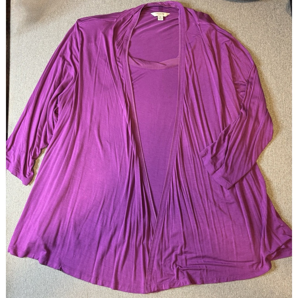 LizClaiborne Women's Magenta blouse shirt mock 2pc Purple Size 2X